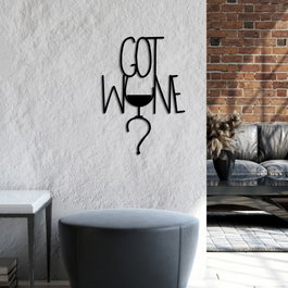 Wallity Got Wine Escultura de Pared de Metal Negra